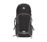 PORRASSO 65L Hiking Backpack Waterproof Daypack Nylon Camping Rucksack with Rain Cover Reflective Strap Large Travel Backpack for Mountaineering Trip Black