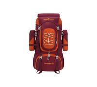 PORRASSO 70L Hiking Backpack with Rain Cover Large Capacity Camping Backpack with Hydration Compartment Breathable Travel Rucksack for Outdoor Adventures Red