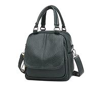 PORRASSO Backpack for Women Shoulder Bag Small Daypack PU Waterproof Shoulder Bag Daypack for Travel Shopping Appointments, green, L, Compact