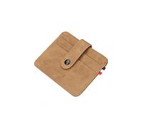 PORRASSO Credit Card Holder Men Slim Card Wallet PU Leather Card Case Change Bag Brown