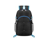 PORRASSO Foldable Backpack Hiking Daypack Waterproof Rucksack Lightweight Women Men Backpack for Camping Travel Outdoor Daily Use Black