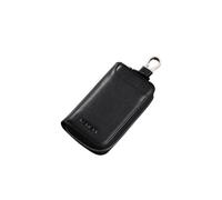 PORRASSO Genuine Leather Key Case Car Key Bag Key Pouch Portable Card Holder Keychain Wallet with 6 Hook for Men Black B