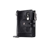 PORRASSO Genuine Leather Wallet Ladies Purse Portable Credit Card Holder RFID Blocking Multi -Compartment Wallet Coin Purse Change Pouch Black