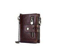 PORRASSO Genuine Leather Wallet Ladies Purse Portable Credit Card Holder RFID Blocking Multi -Compartment Wallet Coin Purse Change Pouch Coffee