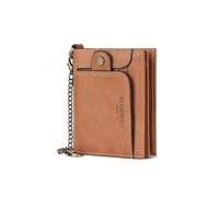 PORRASSO Genuine Leather Wallet Men's RFID Blocking Wallet Card Holder Coin Purse Change Pouch with 13 Card Slots Khaki