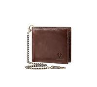 PORRASSO Genuine Leather Wallet Men's RFID Blocking Wallet Card Holder with 13 Card Slots Coin Purse Change Pouch Coffee