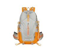 PORRASSO Hiking Backpack 30L Waterproof Rucksack Large Camping Daypack Breathable Durable Nylon Backpack for Women Men Travel Outdoor Sports Grey Yellow