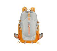 PORRASSO Hiking Backpack 40L Waterproof Rucksack Large Camping Daypack Durable Nylon Backpack for Women Men Travel Outdoor Sports Grey Yellow