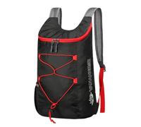 PORRASSO Hiking Backpack Foldable Daypack 18L Waterproof Rucksack Lightweight Backpack for Women Men Camping Cycling Outdoor Sports Black