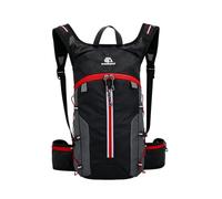 PORRASSO Hiking Backpack Foldable Rucksack Breathable Daypack Lightweight Cycling Backpack Hydration Pack for Women Men Climbing Outdoor Sports Black Red