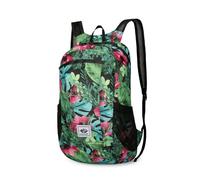 PORRASSO Hiking Backpack Foldable Waterproof Daypack 20L Lightweight Rucksack Backpack for Women Men Camping Trekking Cycling Climbing Outdoor Sports Green Flower