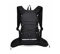 PORRASSO Hiking Backpack Waterproof Daypack Rucksack Lightweight Backpack with Reflective Strip for Women Men Trekking Cycling Climbing Outdoor Sports Black