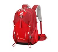 PORRASSO Hiking Backpack Waterproof Rucksack 40L Large Daypack with Reflective Strip Durable Nylon Backpack for Women Men Camping Climbing Travel Outdoor Sports Red