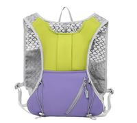 PORRASSO Lightweight Hydration Backpack Reflective Running Cycling Daypack Waterproof Outdoor Sports Backpack for Hiking Camping Fitness Green Purple