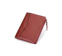 PORRASSO Men Leather Wallet RFID Blocking Wallets Bifold Credit Card Holder Coin Purse Change Pouch with 10 Card Slots Red