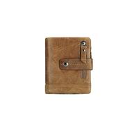PORRASSO Men Leather Wallet RFID Blocking Wallets Bifold Credit Card Holder Coin Purse Change Pouch with 13 Card Slots Khaki