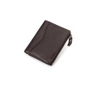 PORRASSO Men Leather Wallet RFID Blocking Wallets Bifold Credit Card Holder Coin Purse Change Pouch with 10 Card Slots Brown