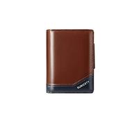 PORRASSO Men Wallets Card Holder Wallet RFID Blocking Bifold PU Leather Wallet with Zipper Coin Pocket Credit Card Holder Coffee