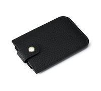 PORRASSO RFID Blocking Credit Card Holder Slim Card Wallet Genuine Leather Card Case for Men Women Black