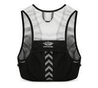 PORRASSO Running Vest Reflective Hydration Vest Backpack Lightweight Breathable Hydration Pack Backpack Adjustable for Men Women Trail Running Marathon Black