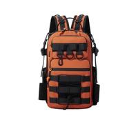 PORRASSO Tactical Military Backpack Waterproof Outdoor Hiking Men Women | 3-in-1 convertible rucksack detachable straps external rod holders durable breathable daypack commuters travellers,Orange