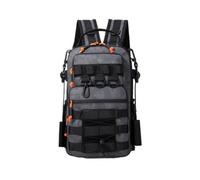 PORRASSO Tactical Military Backpack Waterproof Outdoor Hiking Men Women | 3-in-1 convertible rucksack detachable straps external rod holders durable breathable daypack commuters travellers,Gray