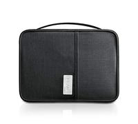 PORRASSO Travel Passport Holder Family Wallet Document Organizer for Ticket Credit Card Blocking Large Multi-Purpose Purse Wristlet for Women Men Waterproof Black