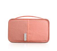 PORRASSO Travel Passport Holder Family Wallet Document Organizer for Ticket Credit Card Blocking Large Multi-Purpose Purse Wristlet for Women Men Waterproof Pink