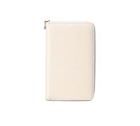 PORRASSO Travel Wallet Passport Holder RFID Blocking Card Case Cowhide Travel Documents Organizer Passport Cover for Family Women White
