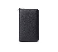 PORRASSO Travel Wallet Passport Holder RFID Blocking Card Case Cowhide Travel Documents Organizer Passport Cover for Family Women Black