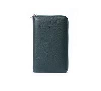 PORRASSO Travel Wallet Passport Holder RFID Blocking Card Case Cowhide Travel Documents Organizer Passport Cover for Family Women Green