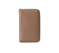 PORRASSO Travel Wallet Passport Holder RFID Blocking Card Case Cowhide Travel Documents Organizer Passport Cover for Family Women Coffee