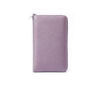 PORRASSO Travel Wallet Passport Holder RFID Blocking Card Case Cowhide Travel Documents Organizer Passport Cover for Family Women Purple