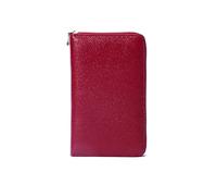 PORRASSO Travel Wallet Passport Holder RFID Blocking Card Case Cowhide Travel Documents Organizer Passport Cover for Family Women Red
