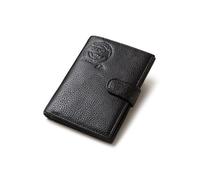 PORRASSO Wallet Men's Wallet Card Holder Bag Genuine Leather Card Slots Portable Wallets with 10 Card Slots Black