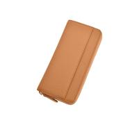 PORRASSO Wallet Women's Leather Purse RFID Blocking Card Holder Organizer Ladies Long Wallet Coin Purse Large Purse Fashion Wallets Caramel Color