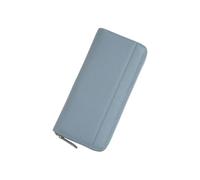 PORRASSO Wallet Women's Leather Purse RFID Blocking Card Holder Organizer Ladies Long Wallet Coin Purse Large Purse Fashion Wallets Light Blue