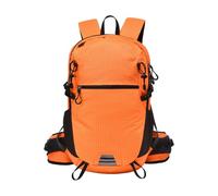 PORRASSO Water Resistant Hiking Rucksack Nylon Trekking Backpack Men Women | Lightweight Large Capacity Outdoor Breathable Padded Daypack for Camping Cycling Trips Travel Commuting,Orange
