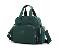PORRASSO Women Backpack Fashion Shoulder Bag Multifunctional Daypack with USB Charging Port Handbag Nylon Crossbody Bag for Work Travel School Dating Green