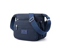 PORRASSO Women Crossbody Bag Casual Shoulder Bag Multi-Pocket Nylon Messenger Bag Handbag Purse for Travel Hiking Daily Use