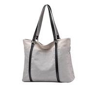 PORRASSO Women Tote Bag Large Handbag Casual Canvas Shoulder Bag Top-Handle Bag for Beach Work Travel Shopping