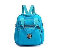 PORRASSO Women's Leisure Backpack Shoulder Bag Nylon Handbag Daypack for Work Travel Daily Use, Blue, L