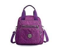 PORRASSO Women's Leisure Backpack Shoulder Bag Nylon Handbag Daypack for Work Travel Daily Use, purple, L, Birthday
