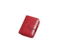 PORRASSO Women's RFID Blocking Leather Wallet Vintage Small Bifold Wallet with Coin Pocket Card Holder Multi-Functional Compact Purse for Daily Use Travel Shopping Wine Red B