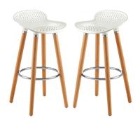 porrima matte white plastic seat bar stools in pair