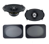 Porsche 911 964 Rear Shelf Speakers + Grills Include 4x6 2 Way Coaxial Speakers