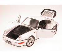 Porsche 911 964 Turbo white diecast model car Welly 1/18