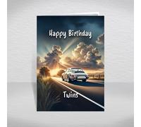 Porsche 911 Birthday Card for Twins - Iconic German Sports Car 'Nine Eleven' Design for Classic Car Fans & Collectors: Twins Birthday Card (Size A5)