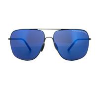 Porsche Design Sunglasses P8607 A V279 Black Dark Blue Mirror