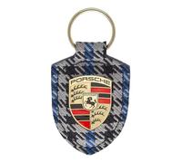 Porsche Leather Pepita Sally Crest Key Ring, Multicolor